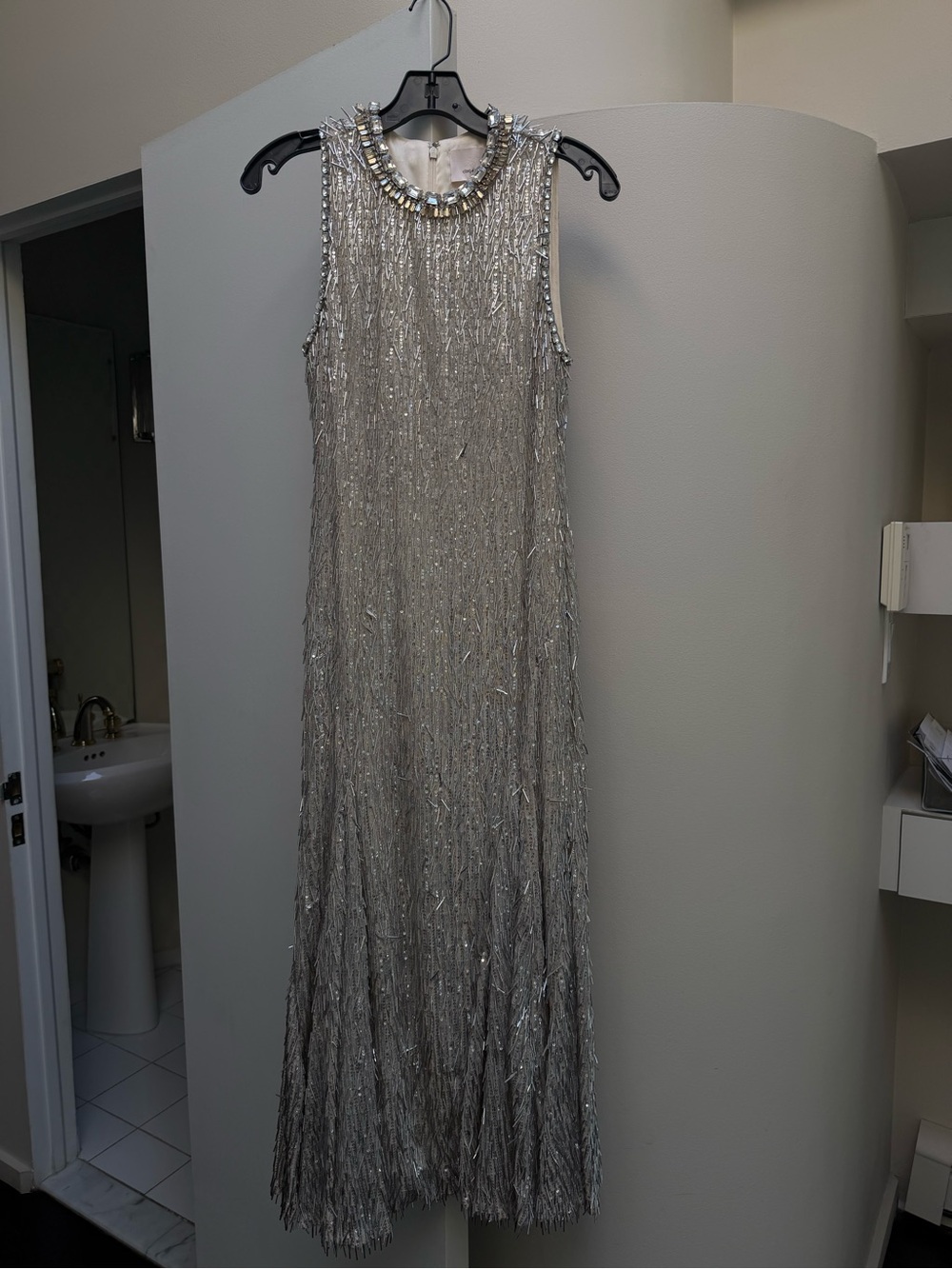 Cinq a sept izara beaded fringe maxi dress